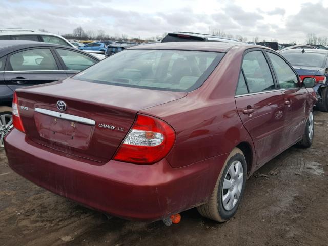 4T1BE32K03U255587 - 2003 TOYOTA CAMRY LE BURGUNDY photo 4