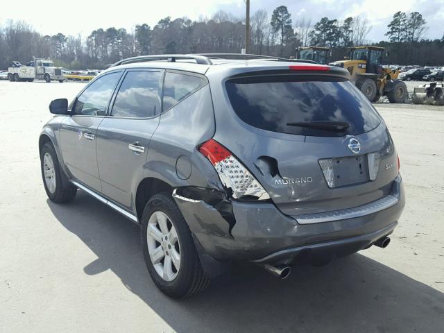 JN8AZ08W46W525639 - 2006 NISSAN MURANO SL GRAY photo 3