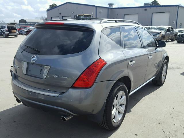 JN8AZ08W46W525639 - 2006 NISSAN MURANO SL GRAY photo 4