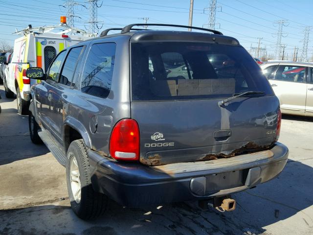 1B4HS28Z71F627043 - 2001 DODGE DURANGO GRAY photo 3