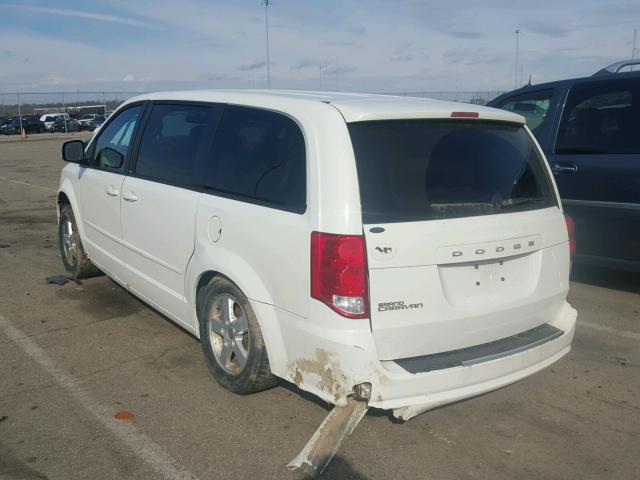 2C4RDGBGXCR258034 - 2012 DODGE GRAND CARA WHITE photo 3