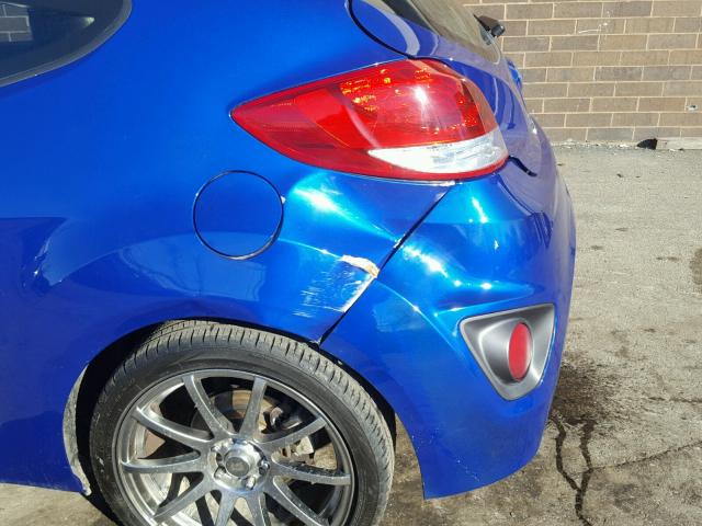 KMHTC6AD3CU046987 - 2012 HYUNDAI VELOSTER B BLUE photo 9