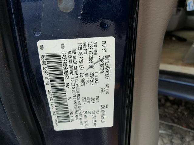 1D4GP24R16B688072 - 2006 DODGE GRAND CARA BLUE photo 10