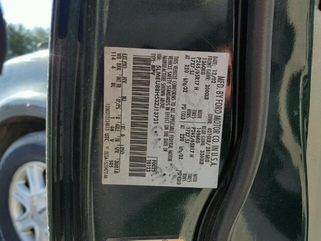 5LMEU88H53ZJ13731 - 2003 LINCOLN AVIATOR 蓝色 照片 10