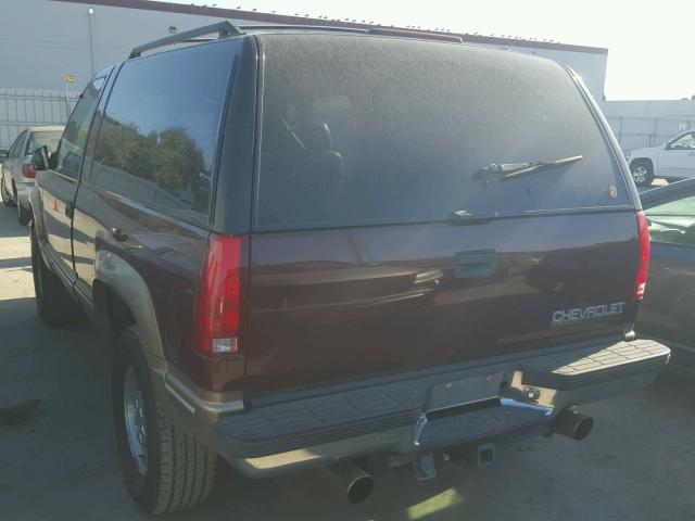 3GNEK18R4WG129430 - 1998 CHEVROLET TAHOE K150 BURGUNDY photo 3