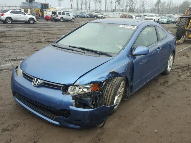 2HGFG12896H523716 - 2006 HONDA CIVIC EX BLUE photo 2