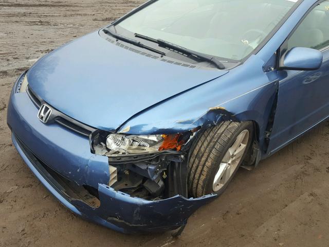 2HGFG12896H523716 - 2006 HONDA CIVIC EX BLUE photo 9