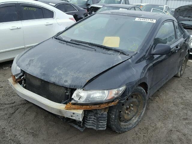 2HGFG1B65AH000782 - 2010 HONDA CIVIC LX BLACK photo 2