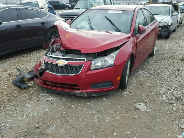 1G1PJ5SC4C7301827 - 2012 CHEVROLET CRUZE ECO RED photo 2