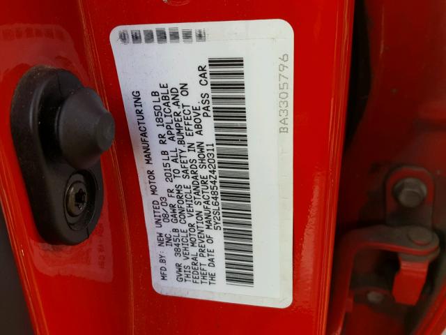 5Y2SL64854Z420311 - 2004 PONTIAC VIBE RED photo 10