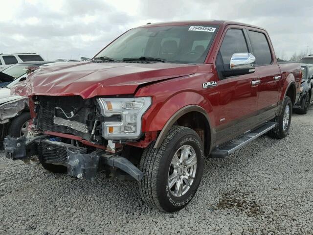 1FTEW1EG8FFA10247 - 2015 FORD F150 SUPER RED photo 2