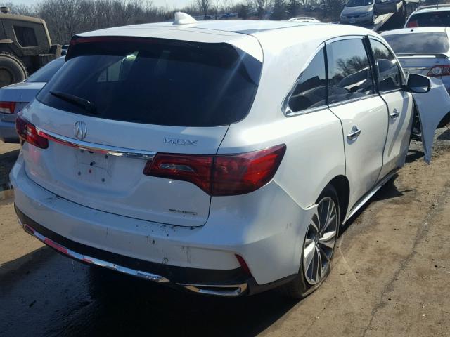 5FRYD4H71HB009690 - 2017 ACURA MDX TECHNO WHITE photo 4