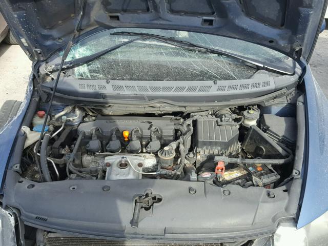 1HGFA16888L089905 - 2008 HONDA CIVIC EX BLUE photo 7