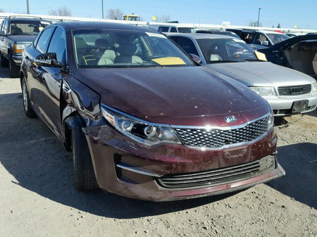 5XXGU4L31GG006883 - 2016 KIA OPTIMA EX BURGUNDY photo 1