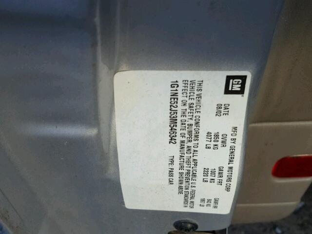 1G1NE52J53M546342 - 2003 CHEVROLET MALIBU LS ვერცხლისფერი ფოტო 10