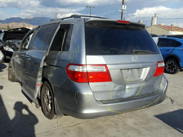 5FNRL38407B078801 - 2007 HONDA ODYSSEY EX BLUE photo 3