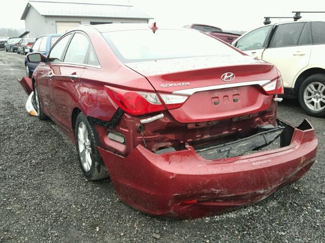 5NPEC4AC8DH627566 - 2013 HYUNDAI SONATA SE RED photo 3