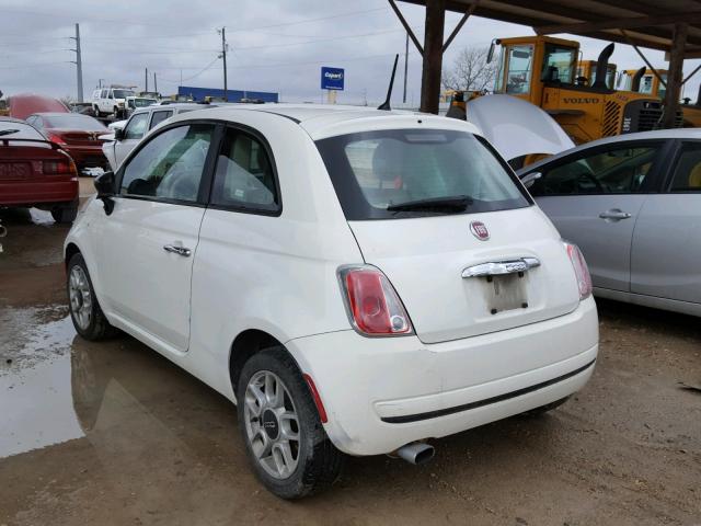 3C3CFFAR9DT672440 - 2013 FIAT 500 POP WHITE photo 3