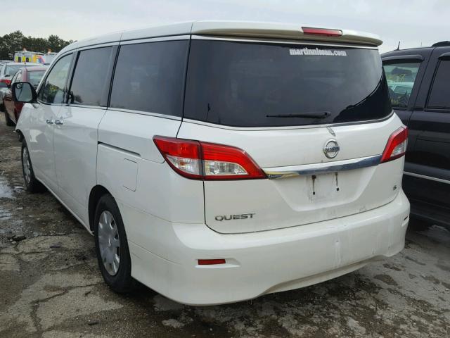 JN8AE2KP9B9004207 - 2011 NISSAN QUEST S WHITE photo 3