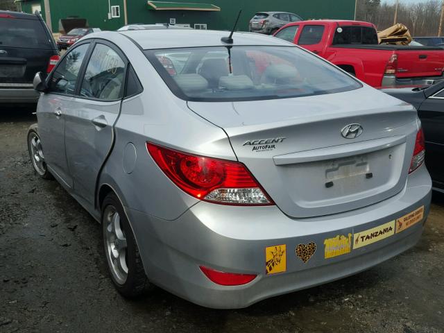 KMHCU4AE2DU379600 - 2013 HYUNDAI ACCENT GLS SILVER photo 3