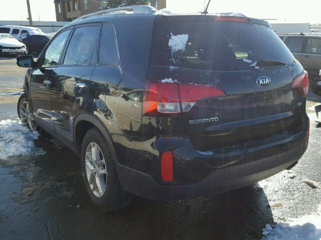 5XYKTCA61EG439407 - 2014 KIA SORENTO LX BLACK photo 3