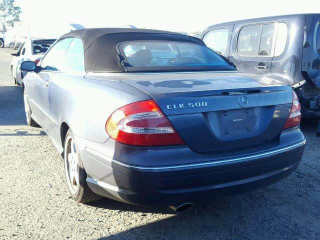 WDBTK75G14T018273 - 2004 MERCEDES-BENZ CLK 500 BLUE photo 3