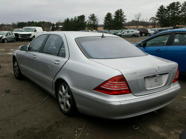 WDBNG84J23A363304 - 2003 MERCEDES-BENZ S 500 4MAT SILVER photo 3