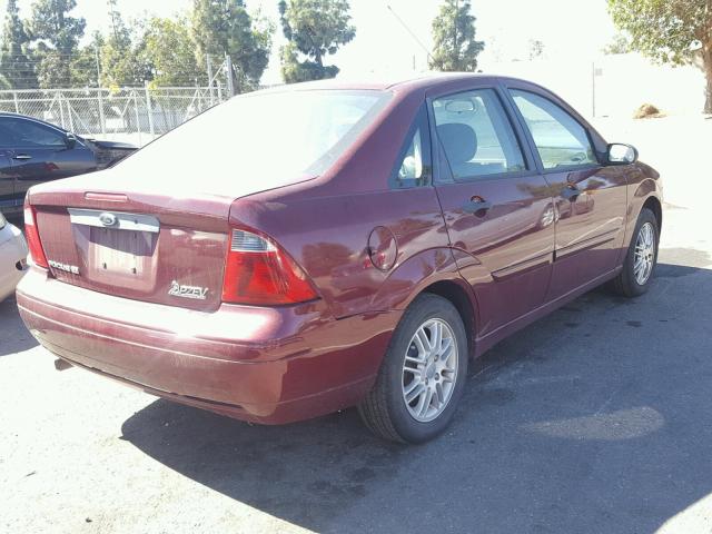 1FAFP34N97W267678 - 2007 FORD FOCUS ZX4 BURGUNDY photo 4