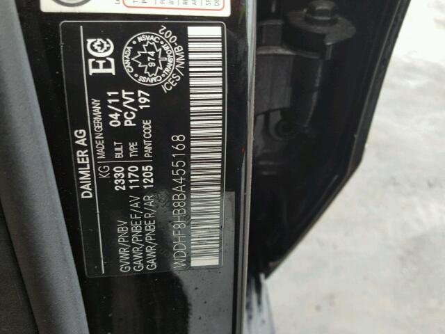 WDDHF8HB8BA455168 - 2011 MERCEDES-BENZ E 350 4MAT BLACK photo 10