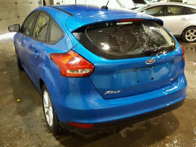 1FADP3K21HL231101 - 2017 FORD FOCUS SE BLUE photo 3