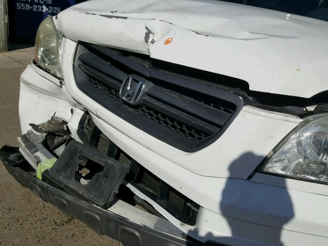 2HKYF18743H535770 - 2003 HONDA PILOT EXL WHITE photo 9