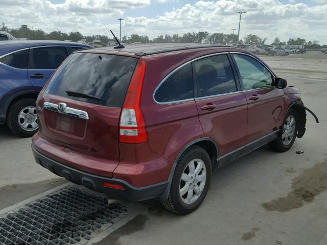 JHLRE38717C064720 - 2007 HONDA CR-V EXL MAROON photo 4