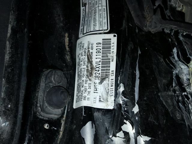 1HGEJ824XVL119019 - 1997 HONDA CIVIC EX შავი ფოტო 10