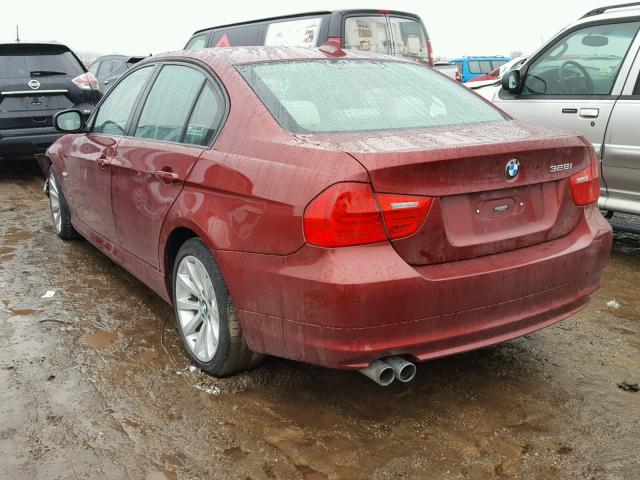 WBAPK7C52BF084683 - 2011 BMW 328 XI RED photo 3