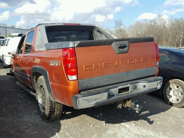 3GNEK12Z85G238433 - 2005 CHEVROLET AVALANCHE ORANGE photo 3