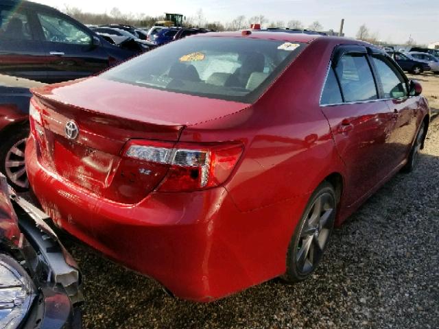 4T1BK1FK7EU540510 - 2014 TOYOTA CAMRY SE RED photo 4