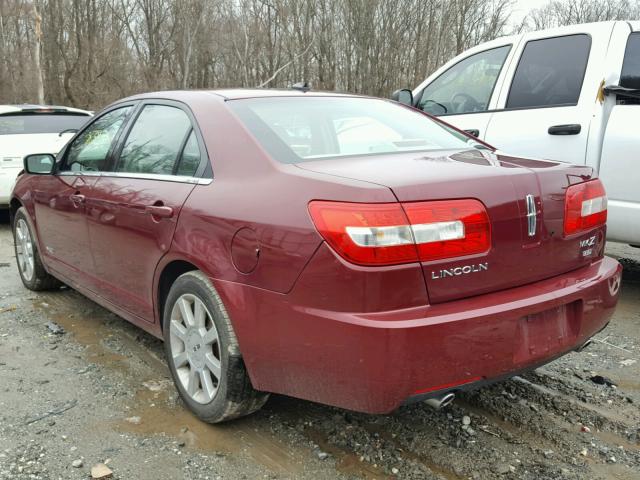 3LNHM28T97R619252 - 2007 LINCOLN MKZ BURGUNDY photo 3