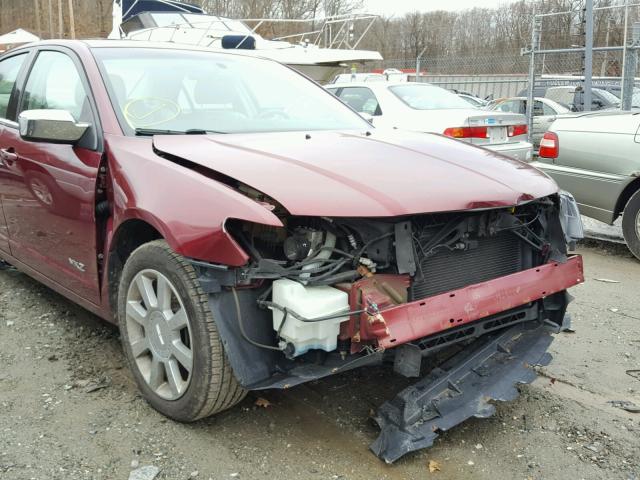 3LNHM28T97R619252 - 2007 LINCOLN MKZ BURGUNDY photo 9