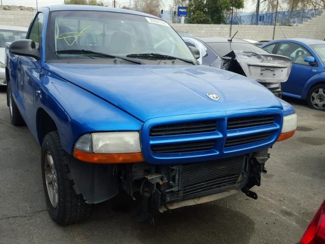 1B7FL26X81S127120 - 2001 DODGE DAKOTA BLUE photo 1