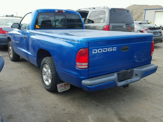 1B7FL26X81S127120 - 2001 DODGE DAKOTA BLUE photo 3