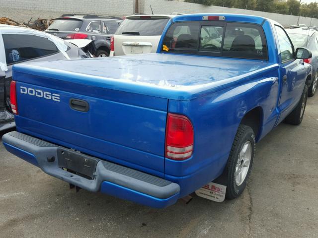 1B7FL26X81S127120 - 2001 DODGE DAKOTA BLUE photo 4