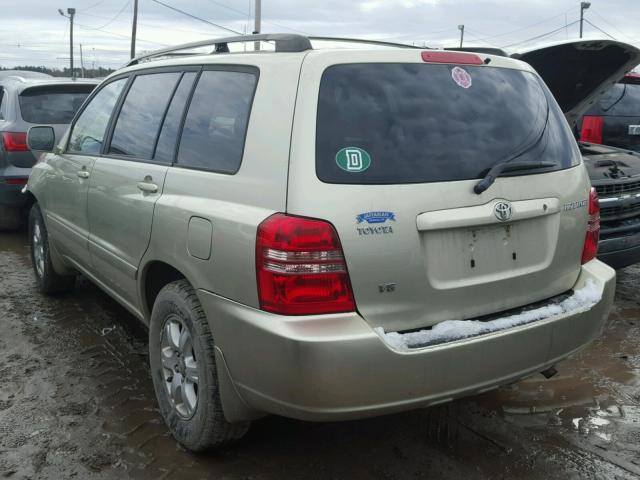 JTEGF21A630114892 - 2003 TOYOTA HIGHLANDER BEIGE photo 3