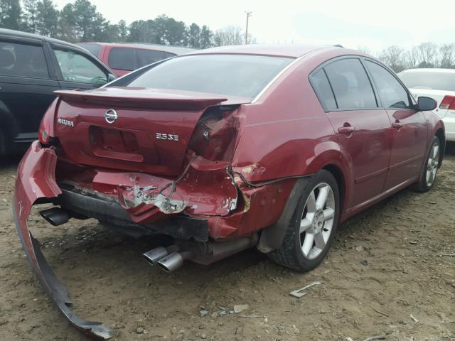 1N4BA41EX8C828967 - 2008 NISSAN MAXIMA SE RED photo 4