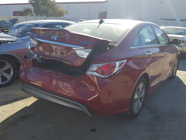 KMHEC4A48CA033778 - 2012 HYUNDAI SONATA HYB RED photo 4