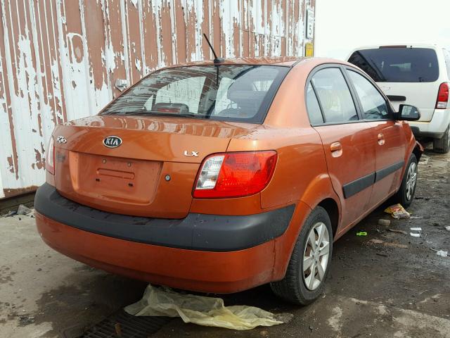 KNADE223796543827 - 2009 KIA RIO BASE ORANGE photo 4