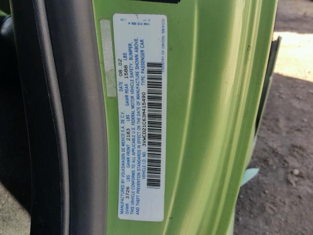 3VWCD21C63M415490 - 2003 VOLKSWAGEN NEW BEETLE 绿色 照片 10