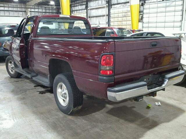 1B7HF16Z51S207552 - 2001 DODGE RAM 1500 BURGUNDY photo 3