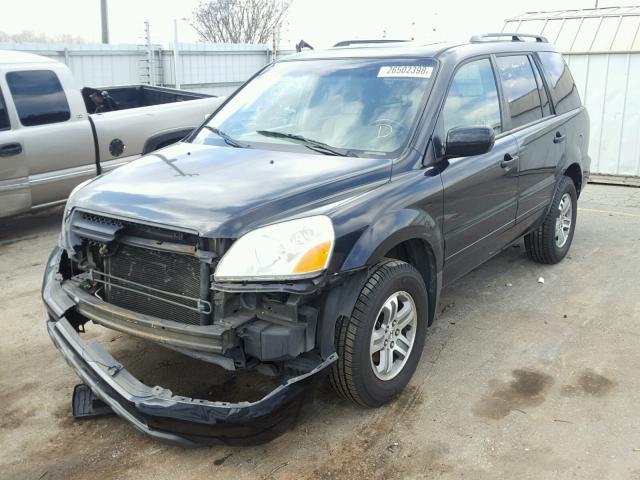 2HKYF18505H572719 - 2005 HONDA PILOT EXL BLACK photo 2