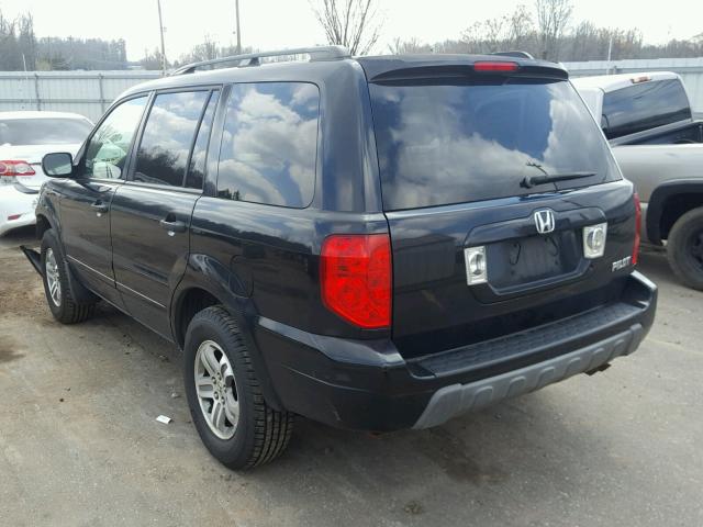 2HKYF18505H572719 - 2005 HONDA PILOT EXL BLACK photo 3