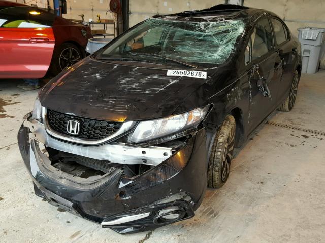 19XFB2F9XEE248177 - 2014 HONDA CIVIC EXL BLACK photo 2